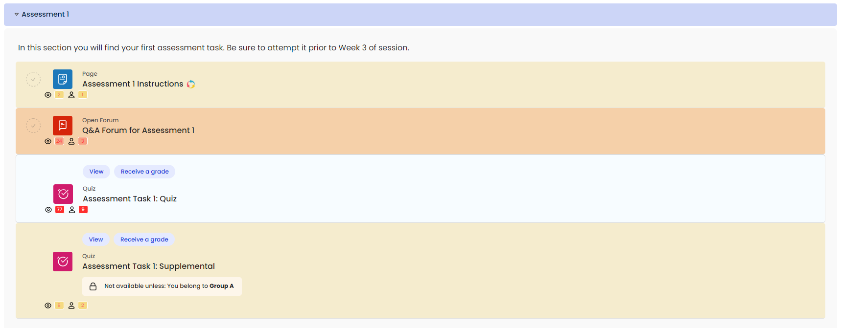 Moodle - Heatmap Section Example